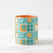 Mug Carrés et points du milieu du siècle Motif Turquoi (Centre)
