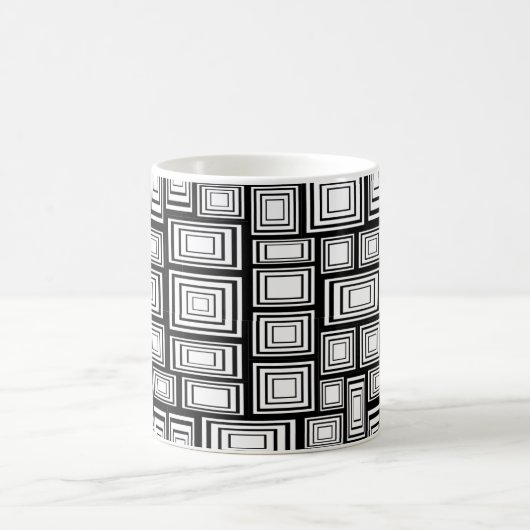 Mug carrés géométriques Abstraits motif noir et blanc (Centre)