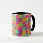 Mug Carrés géométriques colorés (Devant droit)