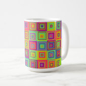 Mug Carrés géométriques colorés (Devant droit)