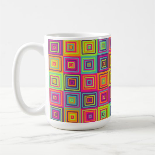 Mug Carrés géométriques colorés (Gauche)