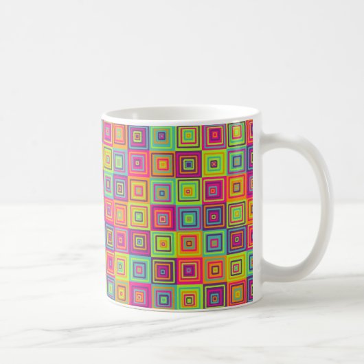 Mug Carrés géométriques colorés (Droite)