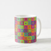 Mug Carrés géométriques colorés (Devant droit)