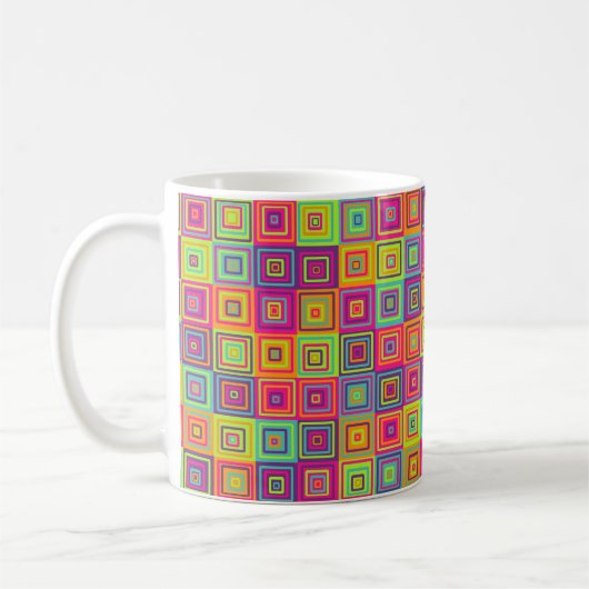 Mug Carrés géométriques colorés (Gauche)