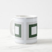 Mug Carrés géométriques concentriques gris sarcelle ve (Devant gauche)