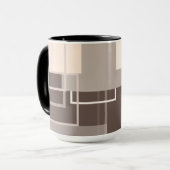 Mug Carrés géométriques - Crème au chocolat (Devant gauche)