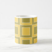 Mug Carrés géométriques motif jaune vert (Centre)
