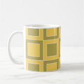 Mug Carrés géométriques motif jaune vert (Gauche)