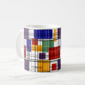 Mug Carrés géométriques sans à damiers plaid (Devant gauche)