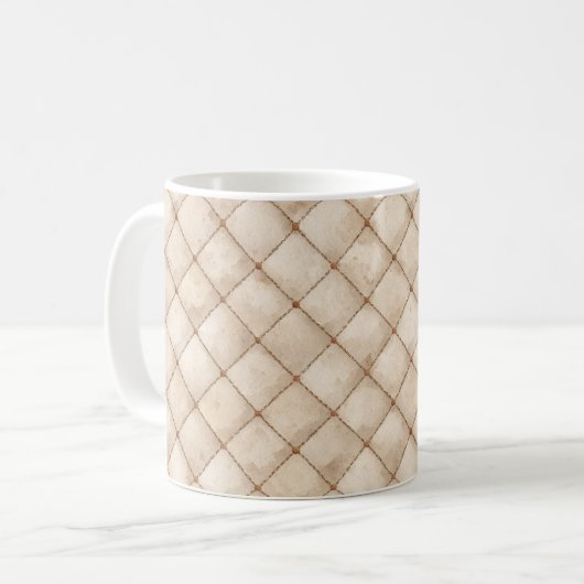 Mug Carrés Marron Crème (Devant gauche)