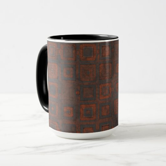 Mug Carrés métalliques rouillés (Devant gauche)