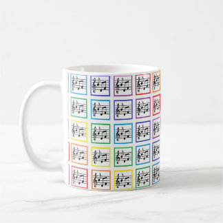 Mug Carrés musicaux encadrés d'arc-en-ciel