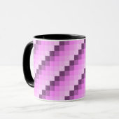 Mug Carrés roses et violets (Devant gauche)