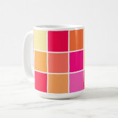Mug Carrés roses, orange et jaunes (Devant gauche)