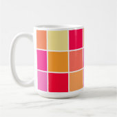 Mug Carrés roses, orange et jaunes (Gauche)