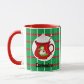 Mug Carrés verts avec Musique rouge & blanc (Gauche)