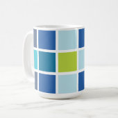 Mug Carrés Vichy Bleu Vert (Devant gauche)