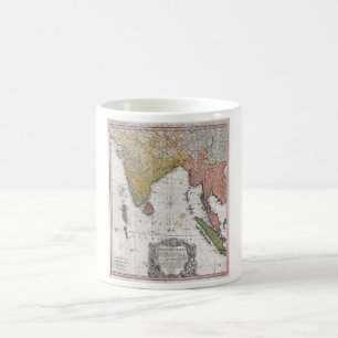 Mug Carte 1748 d'héritiers de Homann de l'Inde et de