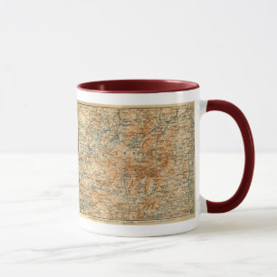 Mug Carte 1909 d'Adirondacks du guide du voyage du