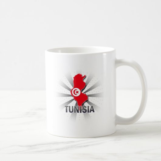 Mug Carte 2,0 de drapeau de la Tunisie (Droite)