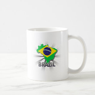 Mug Carte 2,0 de drapeau du Brésil