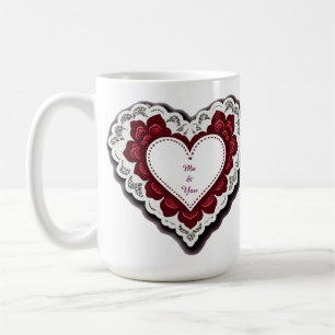 Mug Carte à motif de cœur en dentelle délicate
