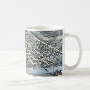 Mug Carte aérienne antique de la ville d'Austin, Texas