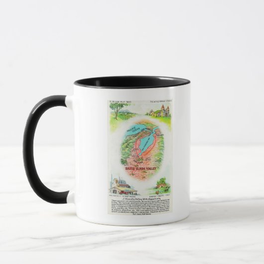 Mug Carte aérienne du comté de Père Noël Clara avec si (Gauche)