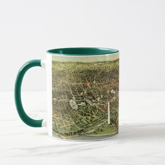 Mug Carte ancienne avec vue panoramique sur Washington (Gauche)