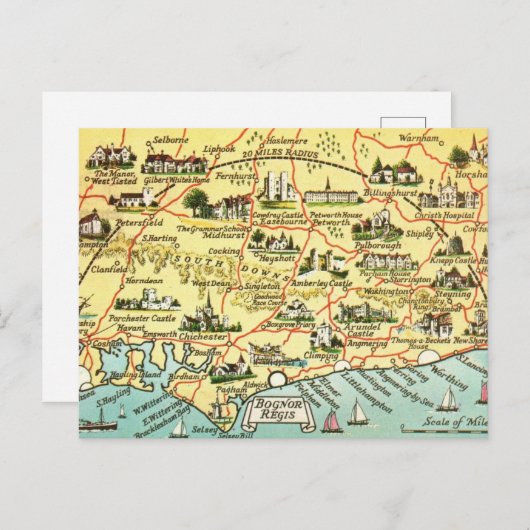 Mug Carte Ancienne de Bognor Angleterre (Devant / Derrière)