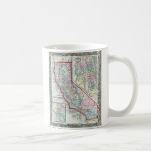 Mug Carte ancienne de Californie (1860)