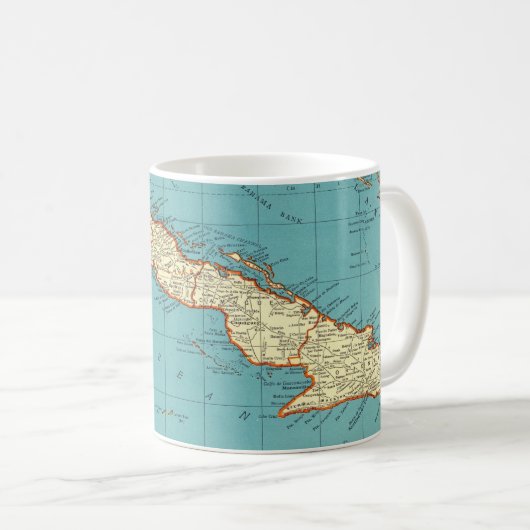 Mug Carte ancienne de Cuba (Devant droit)