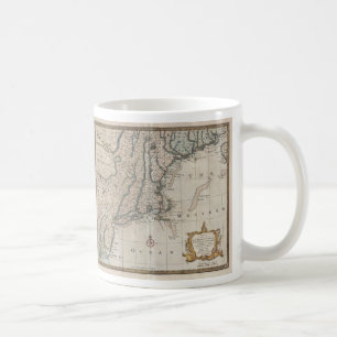 Mug Carte ancienne de la côte de la Nouvelle-Angleterr