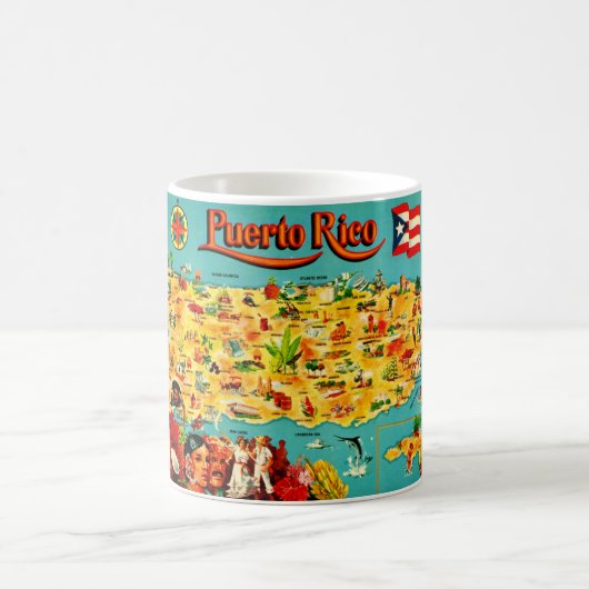 Mug Carte ancienne de Porto Rico (Centre)