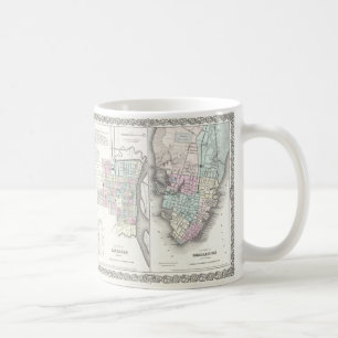 Mug Carte ancienne de Savannah et Charleston (1855)