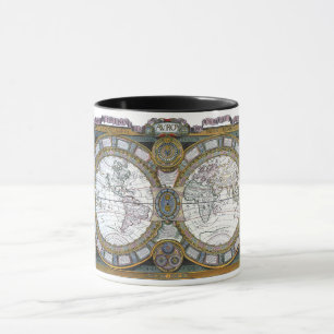 Mug Carte ancienne du monde par Claude Auguste Berey