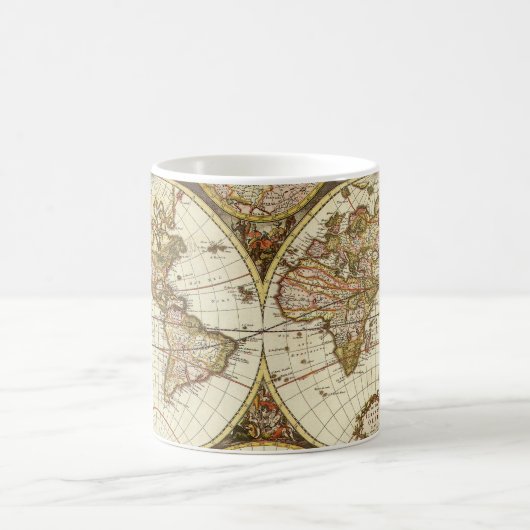 Mug Carte ancienne du monde par Frederick de Wit, vers (Centre)