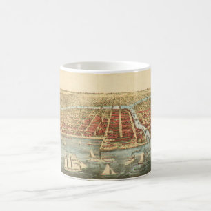 Mug Carte antique de Chicago, rue LaSalle et rivière