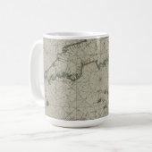 Mug Carte antique de la Manche, 1666 (gravure de (Devant gauche)