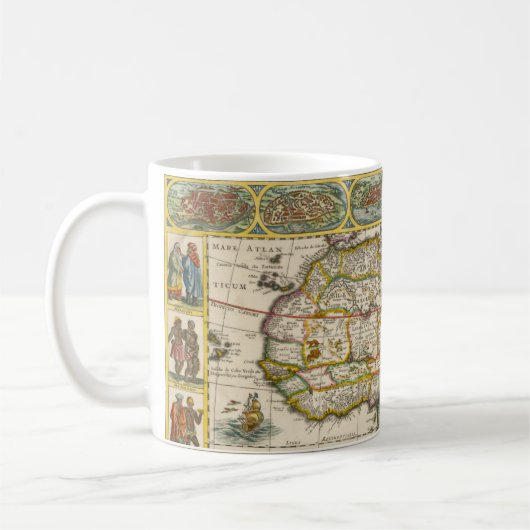 Mug Carte antique de l'Afrique par Hondius et Jansson (Gauche)