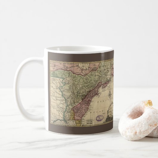 Mug Carte antique de l'Amérique du Nord, restaurée, 17 (Avec donut)