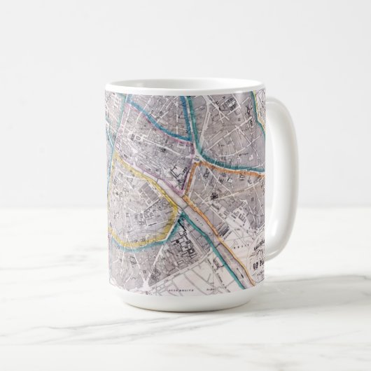 Mug Carte antique de Paris (Devant droit)