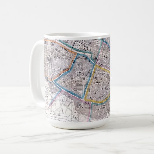 Mug Carte antique de Paris (Devant gauche)