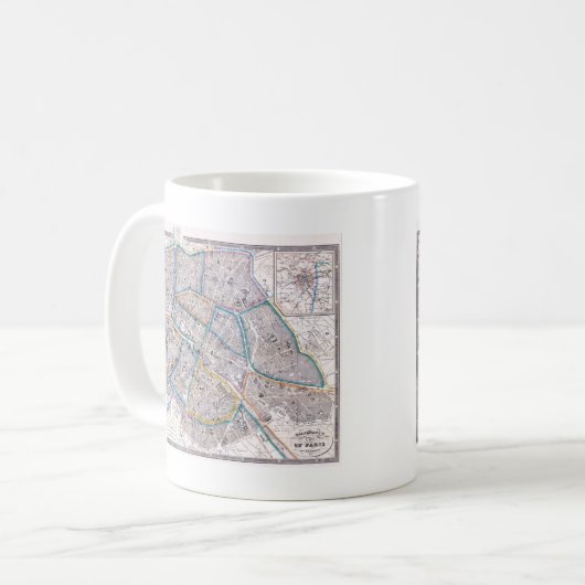 Mug Carte antique de Paris (Devant gauche)