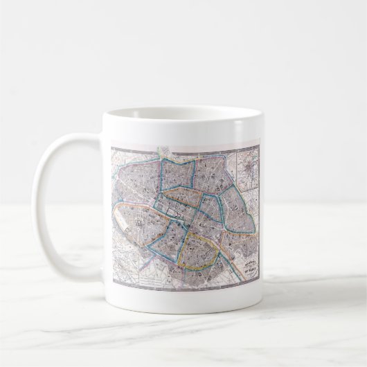 Mug Carte antique de Paris (Gauche)
