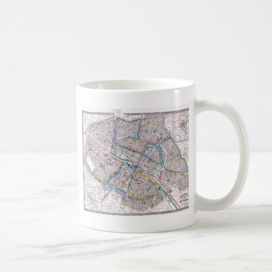 Mug Carte antique de Paris (Droite)