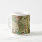 Mug Carte antique du monde ancien des Amériques par Ho (Devant gauche)
