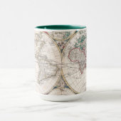 Mug Carte antique du monde de Double-Hémisphère (Centre)