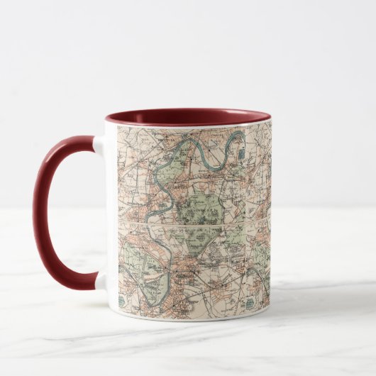 Mug Carte antique Londres Thames (Gauche)