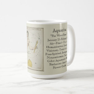 Mug Carte astronomique antique Aquarius Zodiac